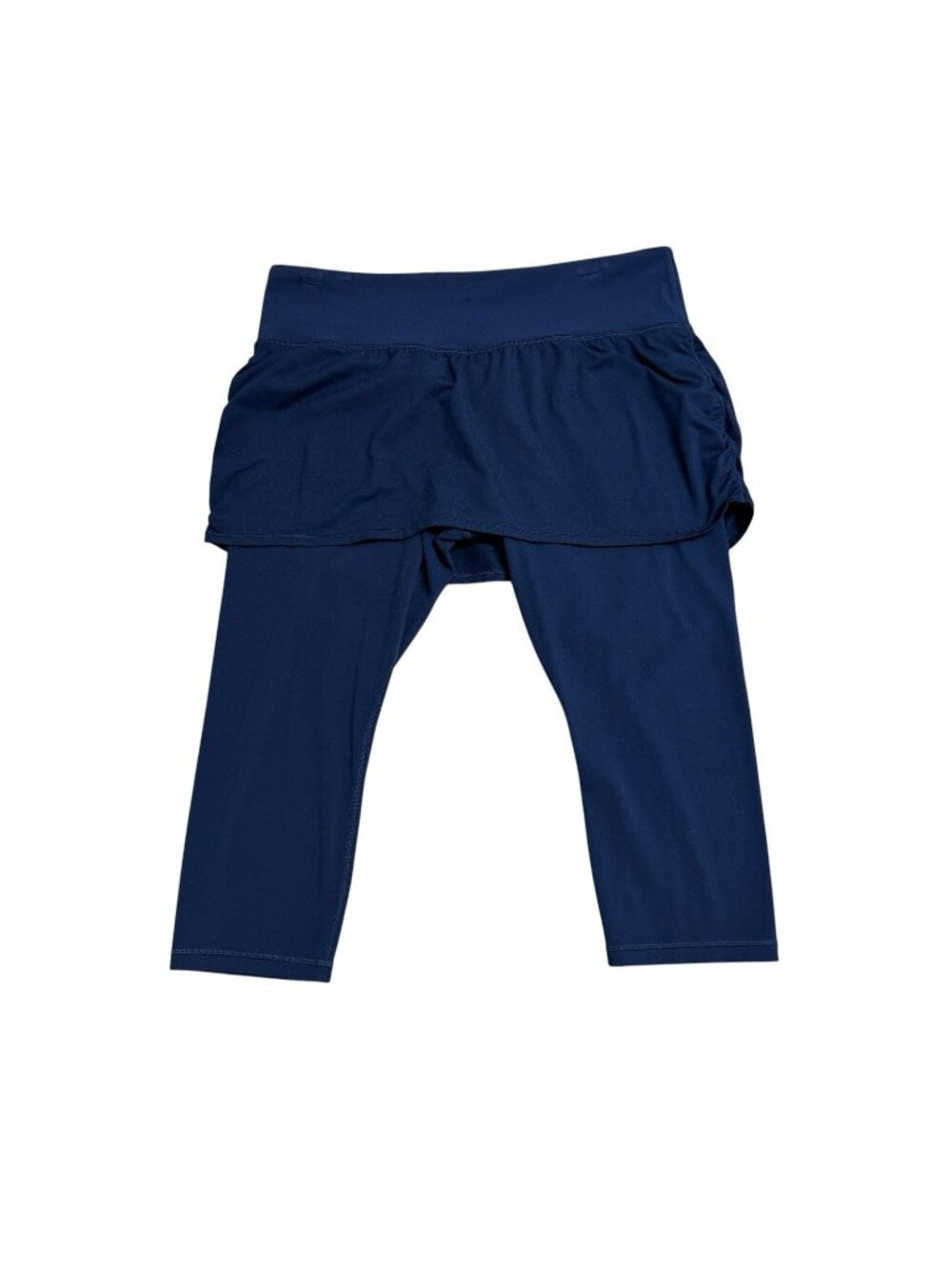 ATHLETA 2 IN 1 CAPRI CROP LEGGINGS & SKIRT DARK BLUE SIZE XL ATHLETIC STRETCH